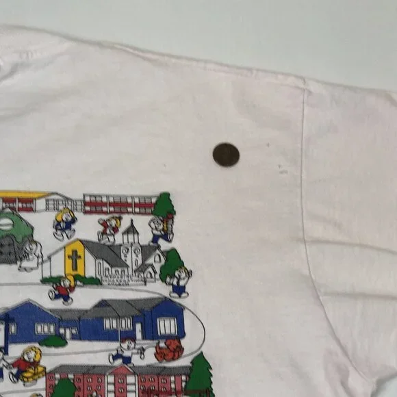 Vintage Sudbury Massachusetts Cartoon Town Americas Best Screen Stars T-Shirt - Picture 10 of 14